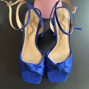 Nina Women's Royal Blue Knotted Heels